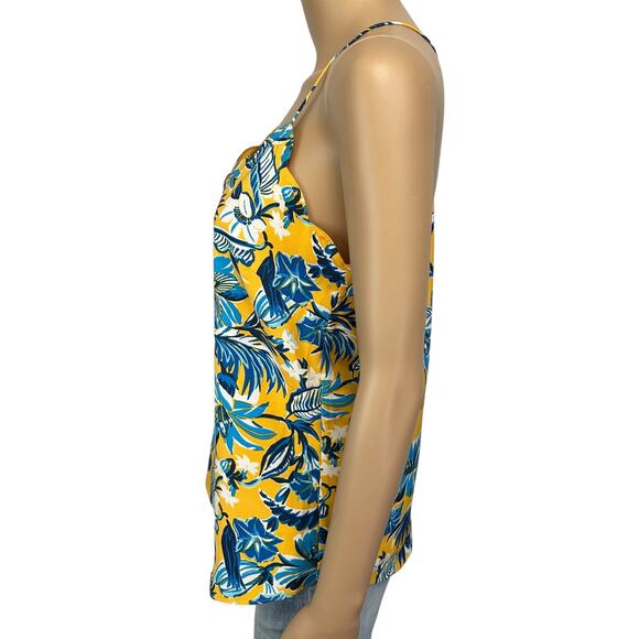 2/$30 J. Crew Floral Scalloped Cami Top Blanche Floral Yellow Blue AO912 Size 4 - Picture 6 of 13